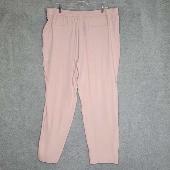 Halogen Womens Chino Pants Pink Elastic Waist Viscose 18 New - Picture 2 of 11